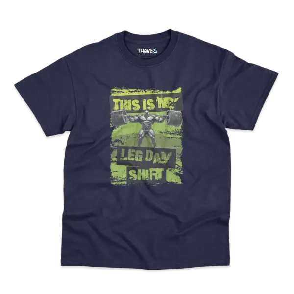 T-Shirt_ Bodybuilding_ Navy_ Leg Day